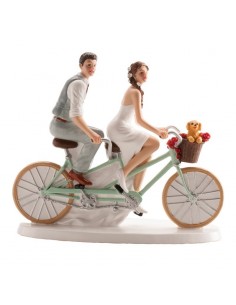 Figura para Tarta Novios "Pareja en Bicicleta" 21x19x9cm Dekora 2