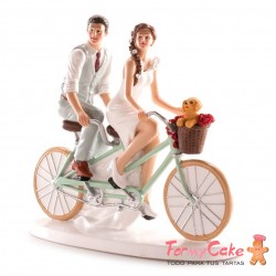 Figura para Tarta Boda "Pareja en Bicicleta" 21x19x9cm Dekora