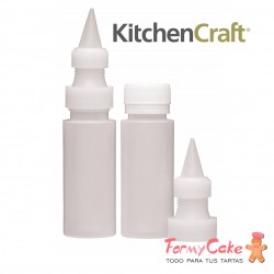 Pack de Botellas con Boquillas, Plástico, Blanco, 10 cm, 2 Ud Kitchen Craft