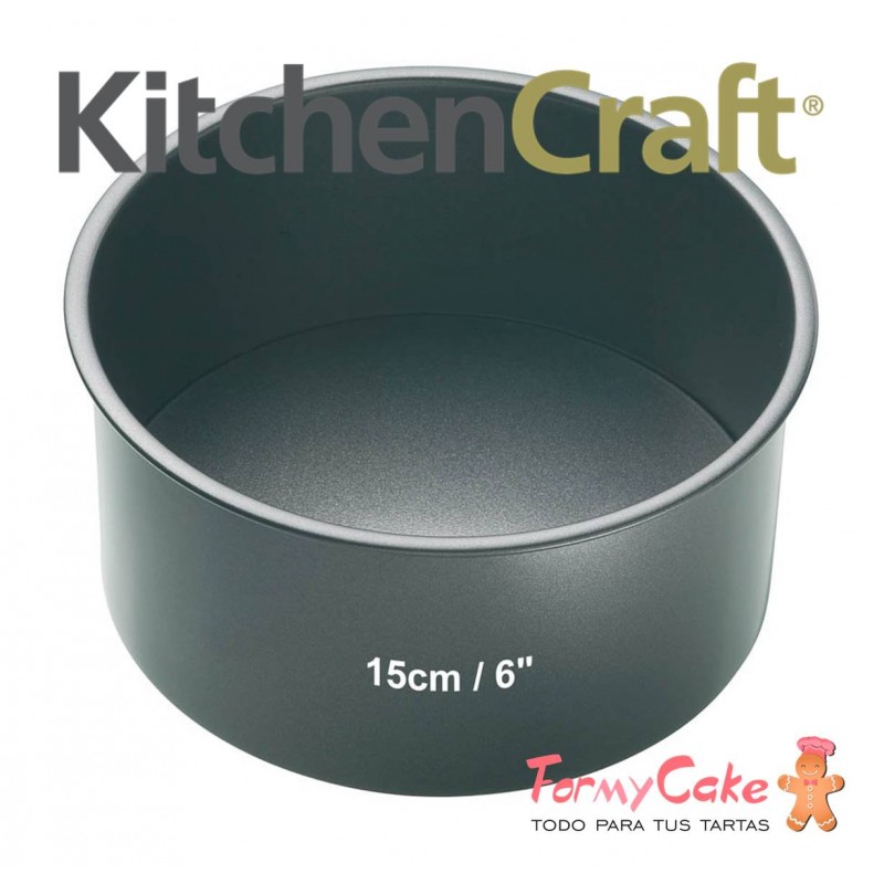 Negro Acero Molde Redondo Desmontable diametro de 20 cm Kitchen Craft Master Class
