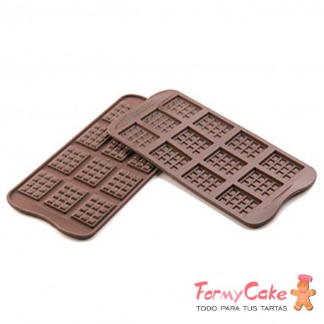 Molde Silicona 12 Minitabletas De Chocolate Silikomart