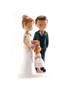 Figura para Tarta Novios Con Niña 16cm Dekora 2