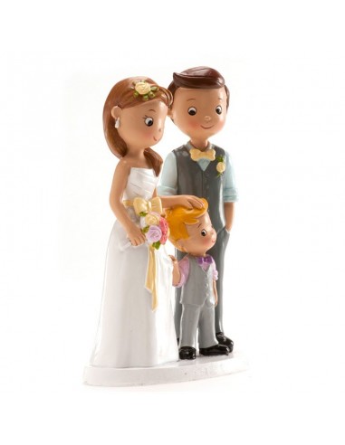 Figura para Tarta Novios Con Niño 16cm Dekora