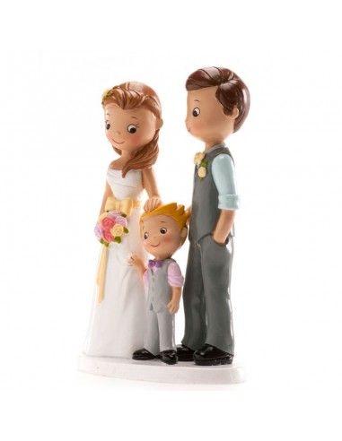 Figura para Tarta Novios Con Niño 16cm Dekora