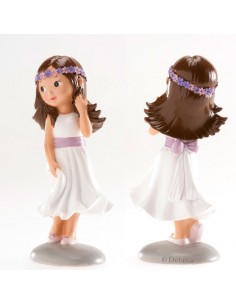 Figura para Tarta Comunión Niña Lazo Violeta Irene Dekora 2