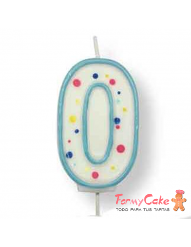 Velas para Tartas Azul Número 0 PME