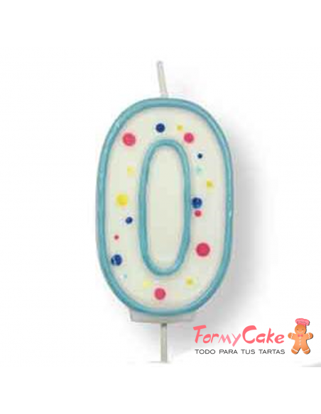 Velas para Tartas Azul Número 0 PME