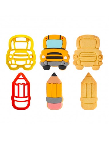 Kit 2 Cortadores Autobús y Lápiz Decora