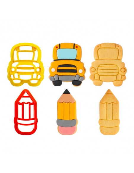 Kit 2 Cortadores Autobús y Lápiz Decora