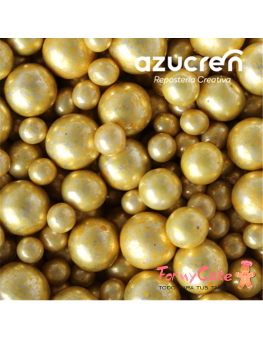 Mix Perlas Oro Metalizadas Azucren 4-6-8MM 90gr