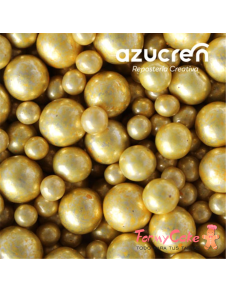 Mix Perlas Oro Metalizadas Azucren 4-6-8MM 90gr