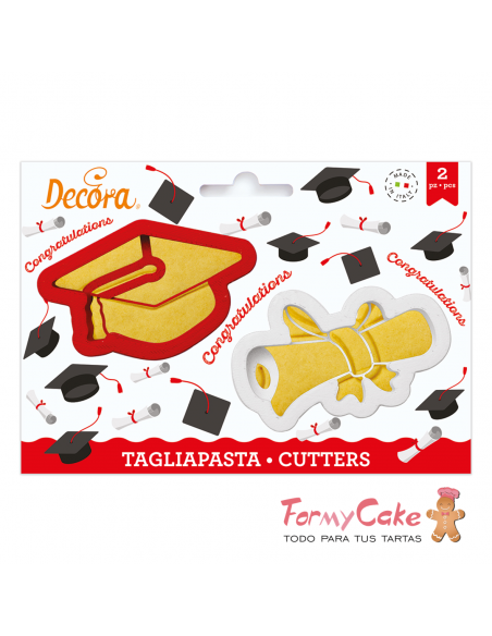 Kit 2 Cortadores Birrete y Diploma Decora