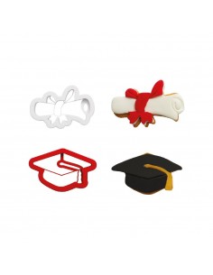 Kit 2 Cortadores Birrete y Diploma Decora 2