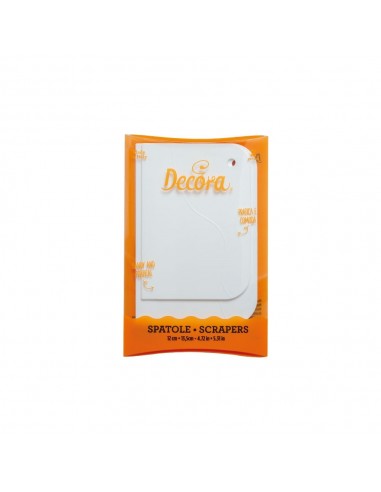 Set de Espátulas para Cobertura, Plástico, Blanco, 2 Ud. Decora