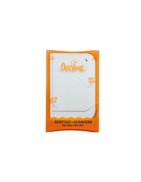 Set de Espátulas para Cobertura, Plástico, Blanco, 2 Ud. Decora
