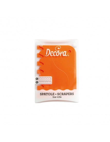 Set de Espátulas Ondulada y Peine de Plástico 2 Ud. Decora