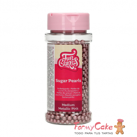 Perlas Rosas Metalizadas 80gr Funcakes
