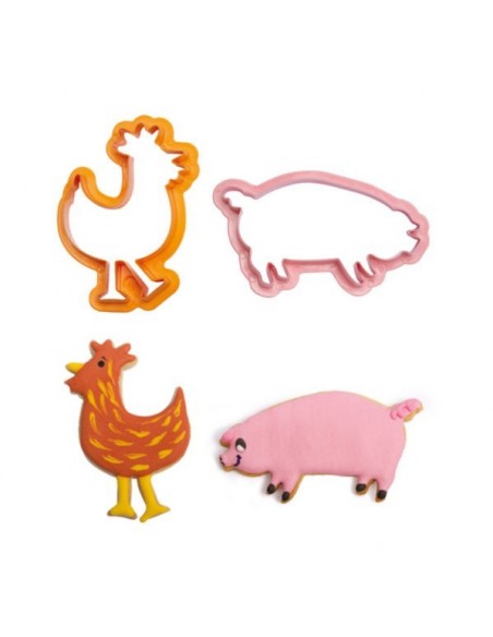 Set 4 Cortadores De Animales Granja Decora