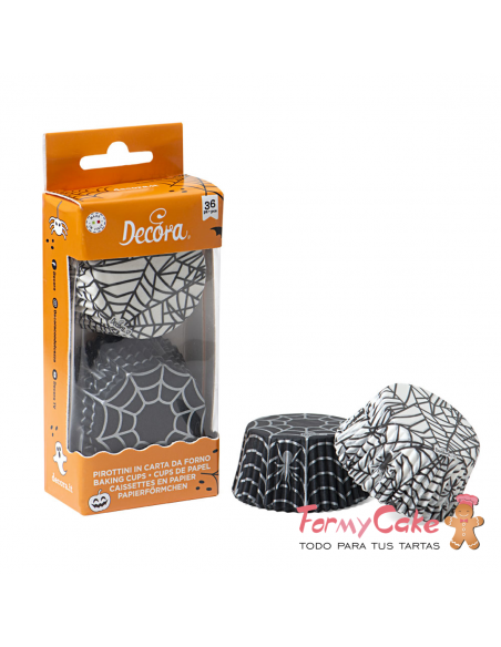 Cápsulas Cupcakes Tela Araña 36uds Decora