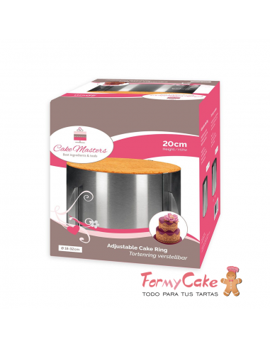 Molde Metal Redondo Ajustable 20cm Alto Cake Frame