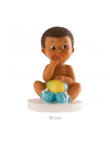 Figura para Tarta Bautizo Niño Sentado Con Pelota Dekora