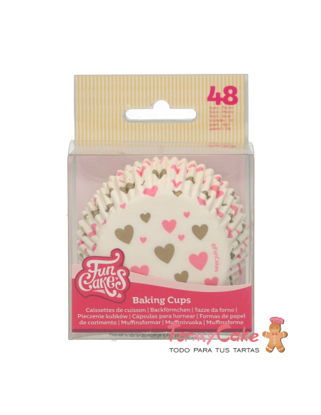 Cápsulas para Hornear Corazones 48ud. Funcakes