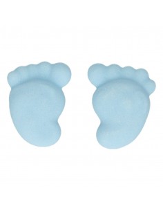 Set Decoraciones De Azúcar Pies Bebe azules, 16ud. Funcakes 2