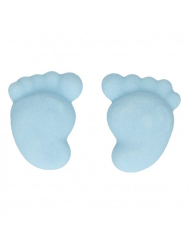 Set Decoraciones De Azúcar Pies Bebe azules, 16ud. Funcakes