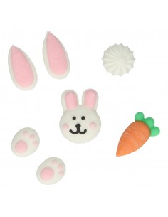 Decoración Azucar Conejitos 8ud Funcakes 2