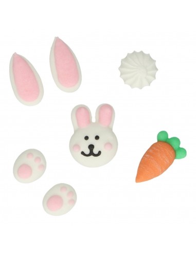 Decoración Azucar Conejitos 8ud Funcakes