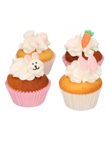 Decoración Azucar Conejitos 8ud Funcakes