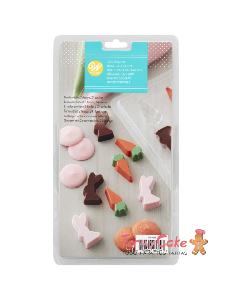 Molde Para Bombones Conejito y Zanahorias Wilton