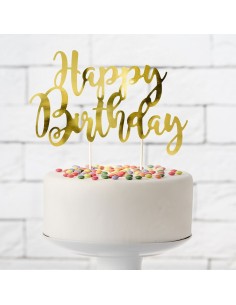 Topper Para Tarta Happy Birthday Dorado Partydecor 2