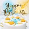 Topper Para Tarta Happy Birthday Dorado Partydecor