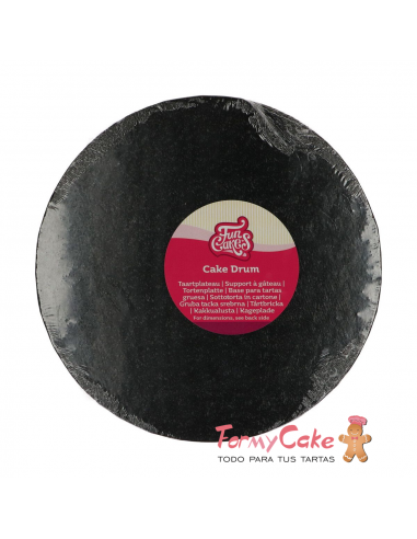 Base Redonda Gruesa para Tartas 30cm Negra Funcakes