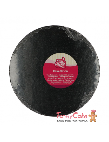 Base Redonda Gruesa para Tartas 30cm Negra Funcakes
