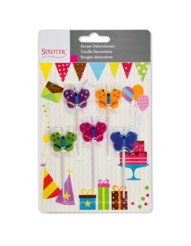 Velas para Tartas Mariposas 5ud Städter