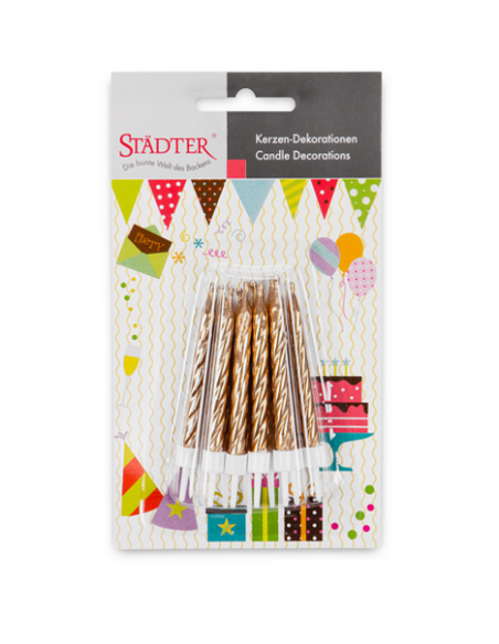 Velas para Tartas Doradas 10ud Städter
