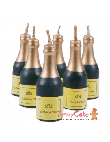 Velas para Tartas Botella Champagne 6ud Städter