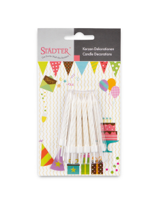 Velas para Tartas Blancas con Purpurina 10ud Stadter 2
