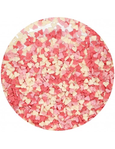 Mini Corazones Blancos, Rojos y Rosas 60gr Funcakes