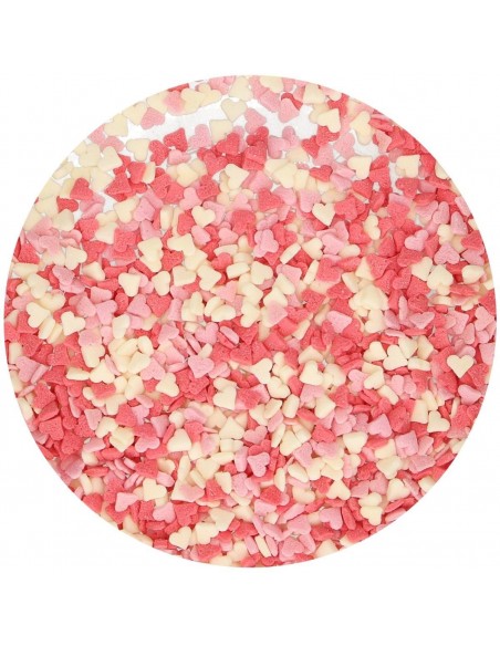 Mini Corazones Blancos, Rojos y Rosas 60gr Funcakes