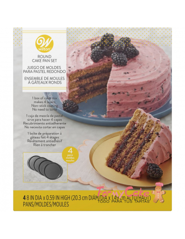 Set Moldes 4 Capas Para Layer Cakes 20 cm Wilton