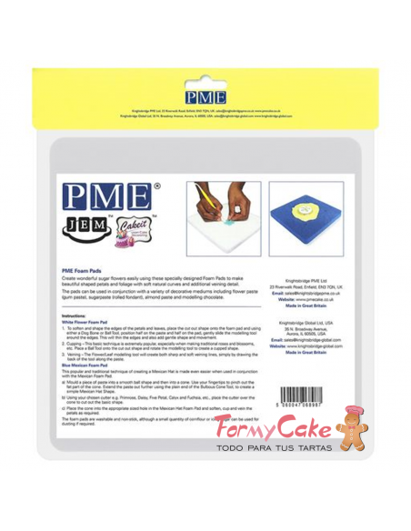 Almohadilla Fondant Modelado Flores PME