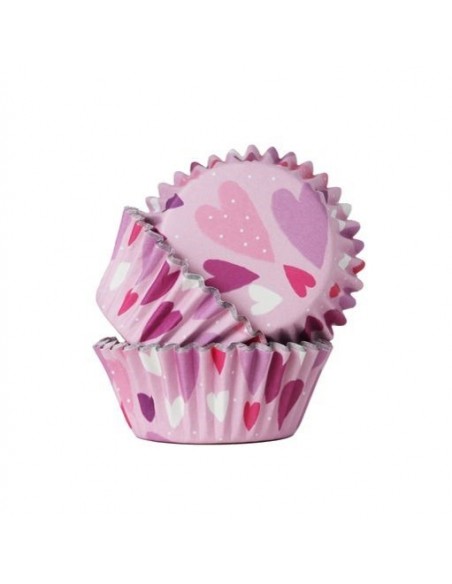 Cápsulas Aluminio Corazones Rosa 30ud PME