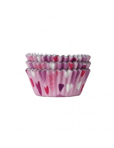 Cápsulas Aluminio Corazones Rosa 30ud PME