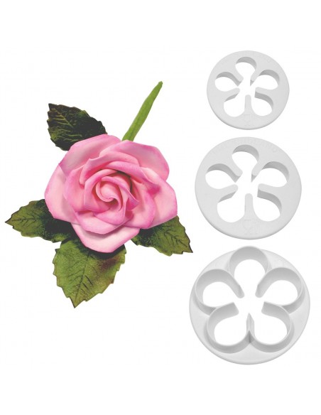 Cortantes Pétalos Rosas 3ud PME