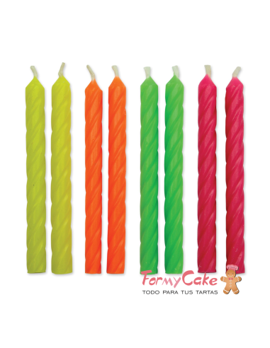 Velas Rizadas Color Neón 24ud PME
