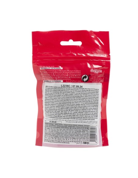 Corazones Blancos y Rojos De Azucar 100g Dekora