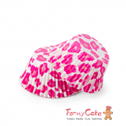 Capsulas Para Cupcake Leopardo Rosa 30ud Pastkolor